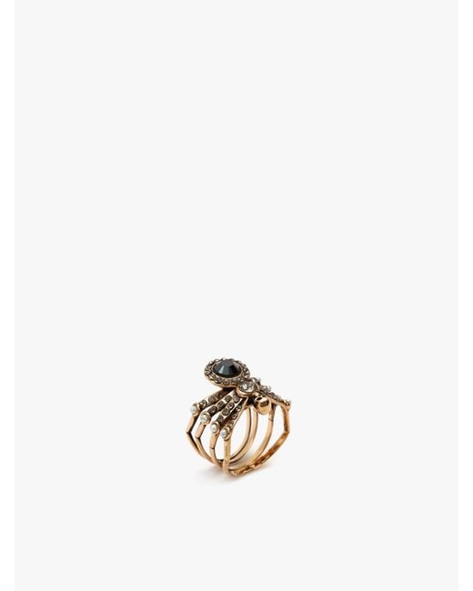 McQueen White Spider Ring