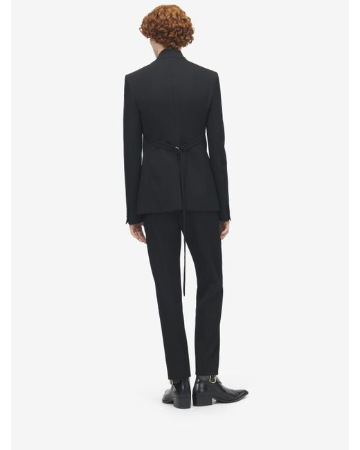 Alexander McQueen Blue Reverse Lapel Single-Breasted Jacket for men