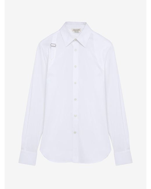 McQueen White Harness Shirt for men