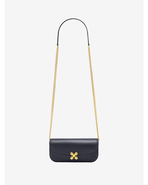 Alexander McQueen Blue Black Small Skull Flower Bag