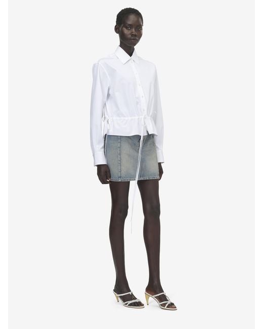 McQueen White Drawstring Shirt