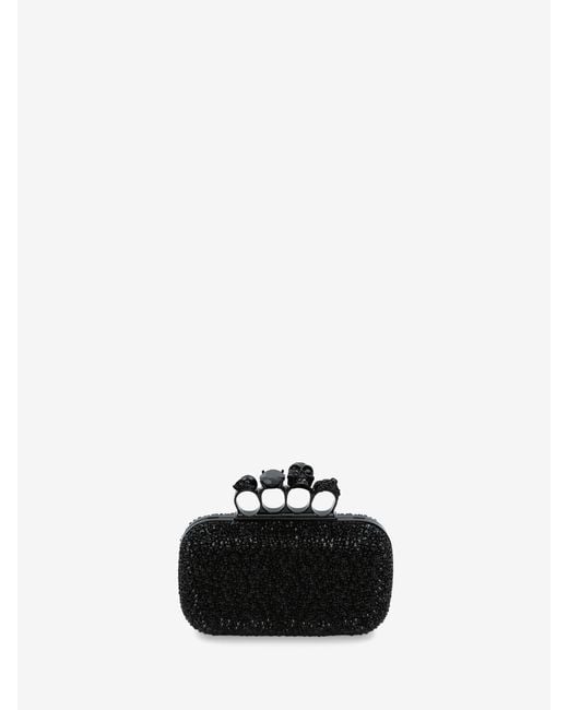 McQueen Black Knuckle Clutch With Chain