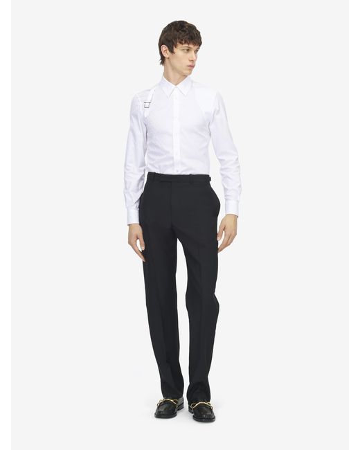 McQueen Blue Wool Mohair Tailored Trousers for men
