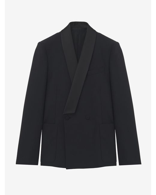 McQueen Blue Double-Breasted Evening Jacket for men