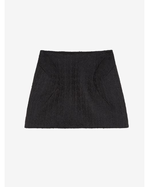 McQueen Black Light Tweed Mini Skirt