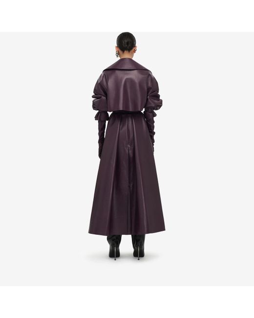 Purple leather trench on sale coat