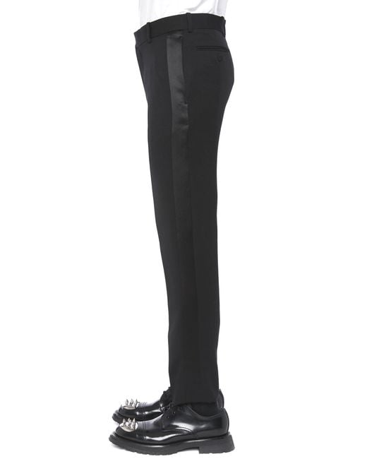 Alexander McQueen Black Tailored Cigarette Trousers for men