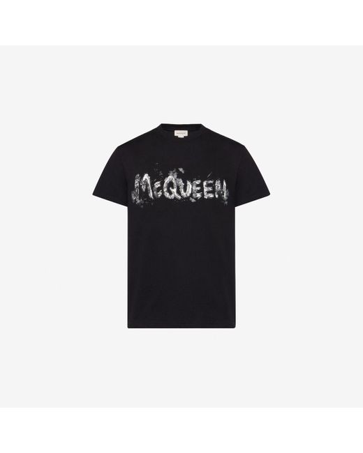 Alexander McQueen Black Logo-print Crewneck Cotton-jersey T-shirt Xx for men