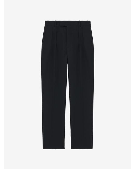 McQueen White Pleat Detail Tuxedo Trousers for men