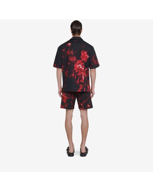 Alexander McQueen Hawaii-hemd mit wax flower-motiv in Red für Herren