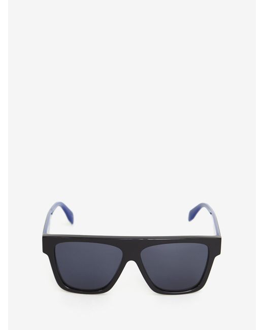 Occhiali da sole selvedge flat top di Alexander McQueen in Blue da Uomo