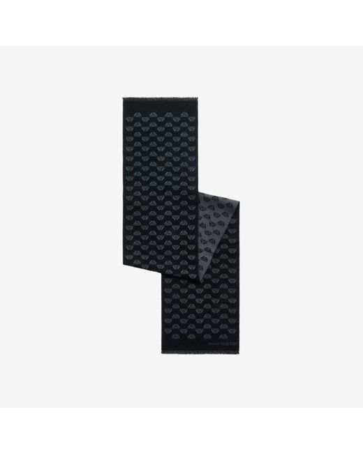 Sciarpa con logo seal ascendente/discendente di Alexander McQueen in Black da Uomo