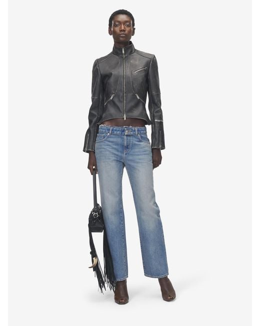 Jean À Taille Déstructurée McQueen en coloris Blue