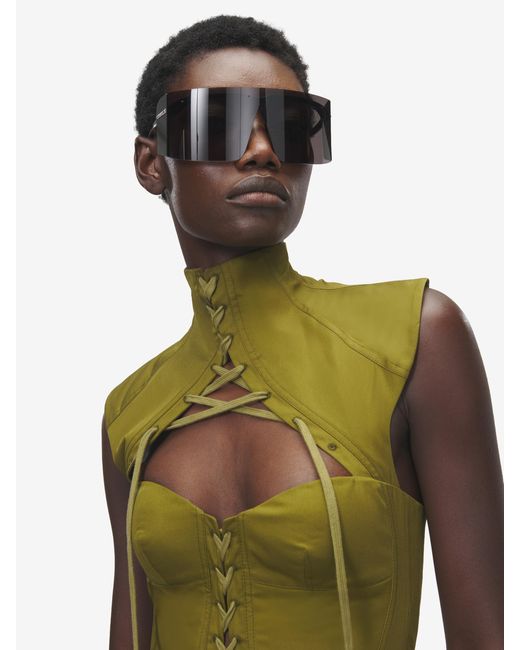 McQueen Gray Oversized Visor Sunglasses