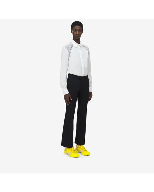 メンズ Alexander McQueen レース ハーネス シャツ White