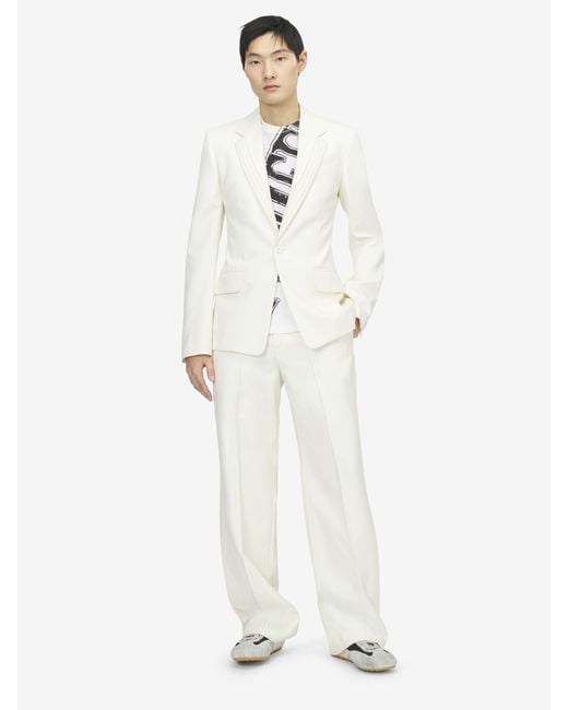 McQueen White Wide Leg Evening Trousers for men
