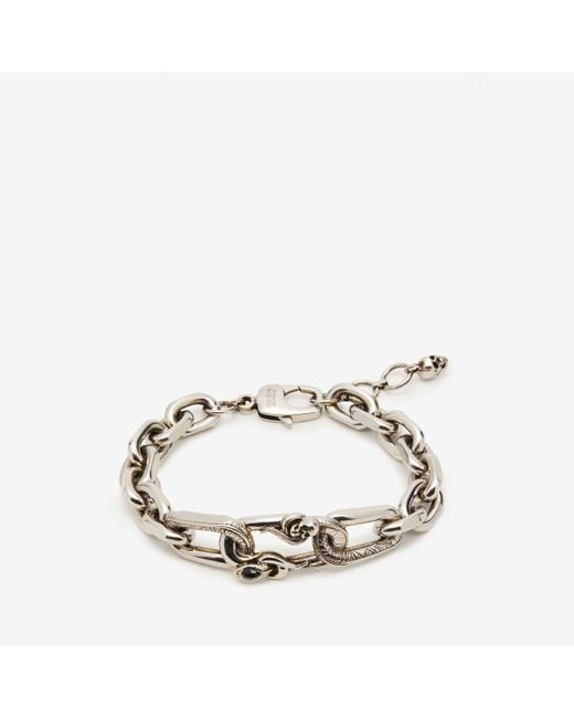 Bracelet à chaîne snake & skull Alexander McQueen pour homme en coloris Metallic
