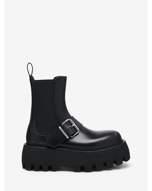 McQueen Black Sofa Buckle Boot