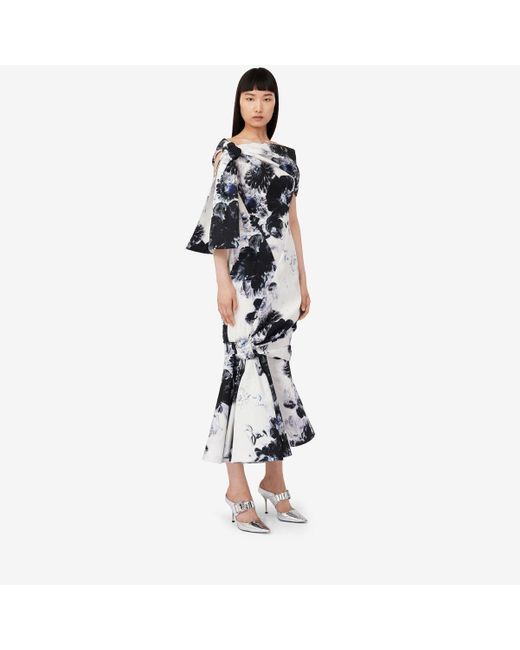 Alexander McQueen White Floral Print Dress