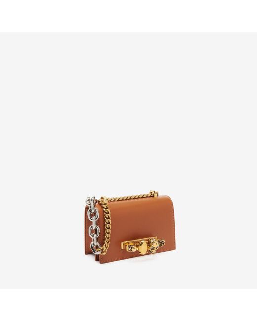 Alexander McQueen Brown Mini jewelled satchel