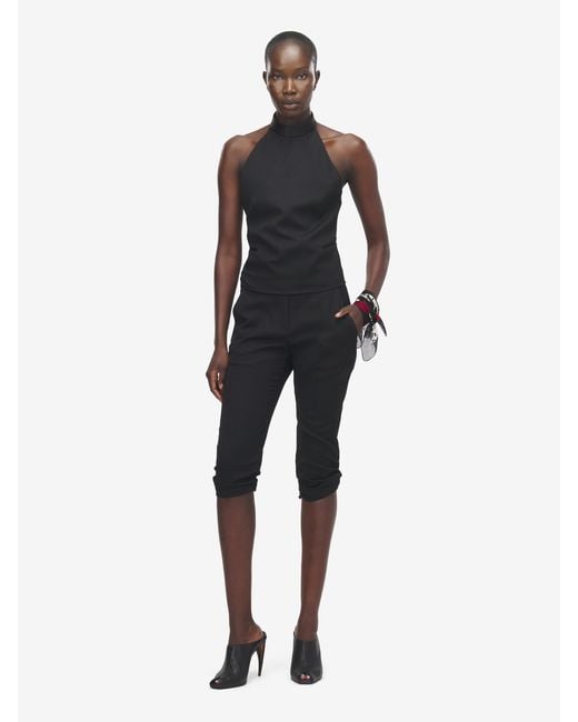 McQueen Blue Tailored Capri Trousers