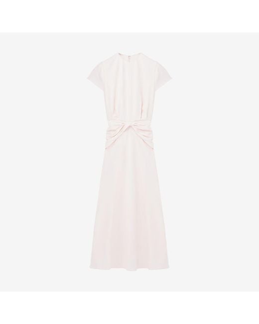 Alexander McQueen Pink Knot Waist Midi Dress