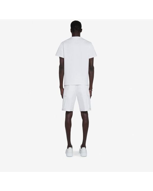 T-shirt con logo riflesso di Alexander McQueen in White da Uomo