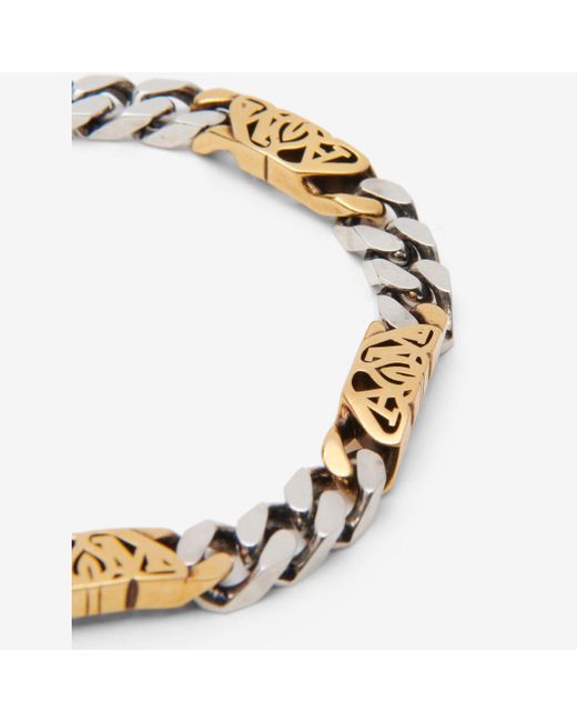 Alexander McQueen Metallic Seal Logo Chain Bracelet for men