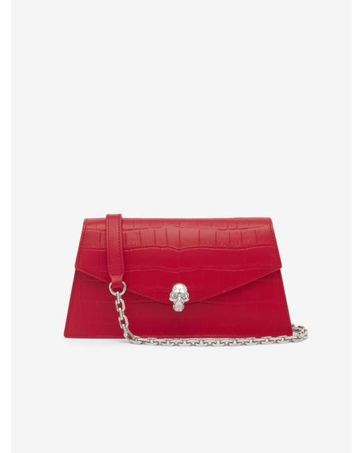 Borsa Skull Mini di McQueen in Red