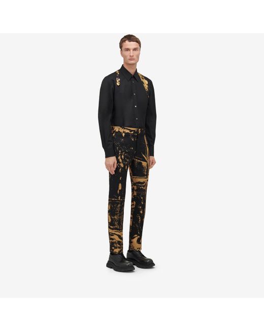 Camicia fold harness di Alexander McQueen in Black da Uomo