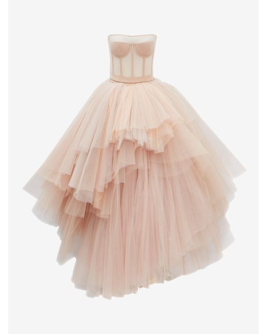 Bustier Tulle Dress di Alexander McQueen in Pink