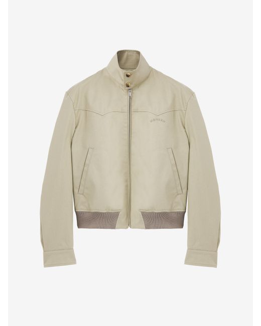 Alexander McQueen Natural Cropped Harrington Jacket for men