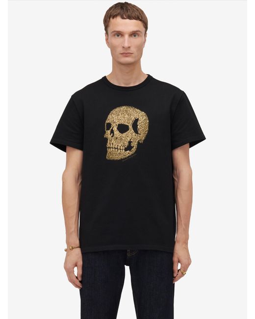 T-shirt skull di Alexander McQueen in Black da Uomo