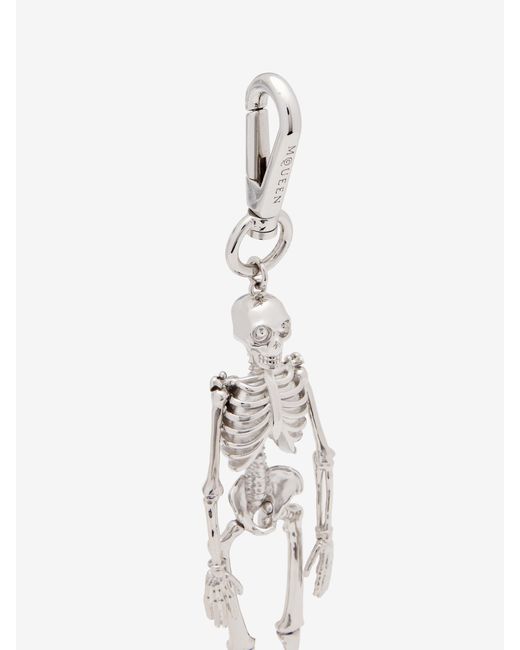 McQueen White Dancing Skeleton Charm for men
