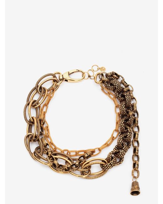 Alexander McQueen Metallic Multi Chain Mesh Necklace