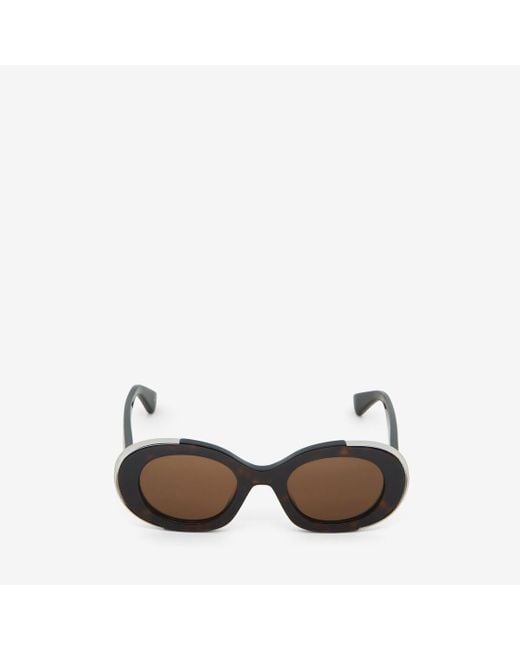 Alexander McQueen Multicolor Brown The Grip Oval Sunglasses