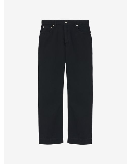 Jeans A Gamba Ampia di Alexander McQueen in White da Uomo