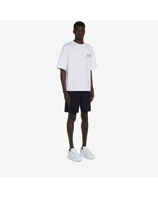 T-shirt con logo oversize di Alexander McQueen in White da Uomo