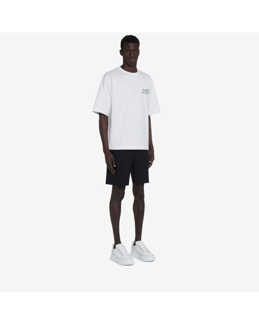 T-shirt à logo oversize Alexander McQueen pour homme en coloris White