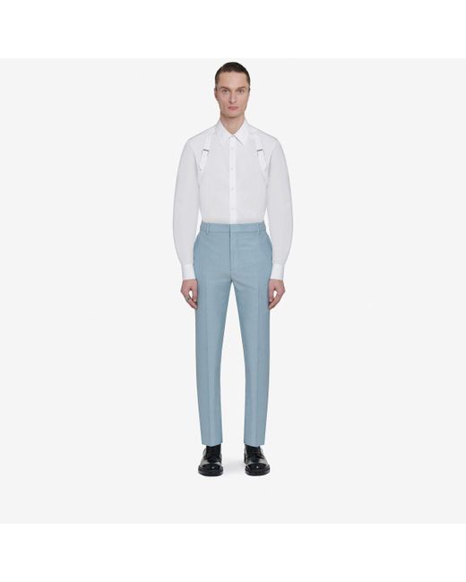 Pantaloni sartoriali a sigaretta di Alexander McQueen in Blue da Uomo