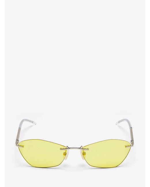 McQueen Yellow T-bar Slim Sunglasses