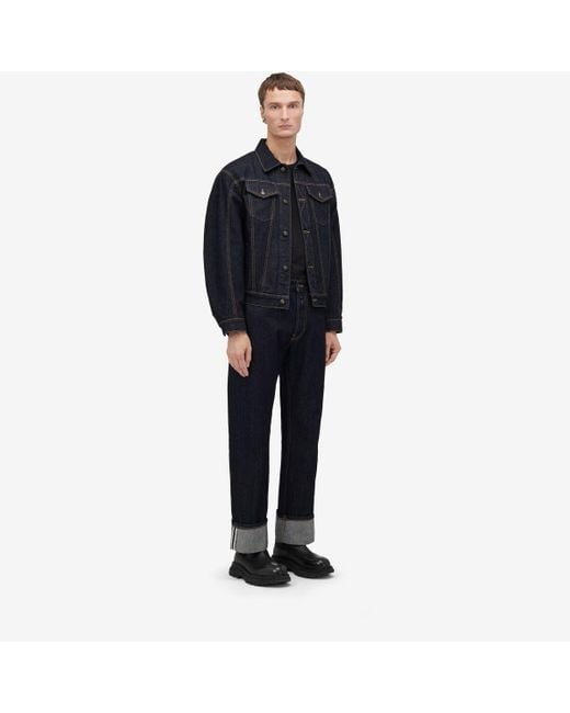 Alexander McQueen Jeans mit beinumschlag in Blue für Herren