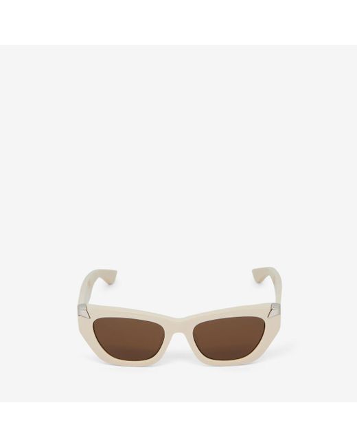 Alexander McQueen White Punk Rivet Geometric Sunglasses