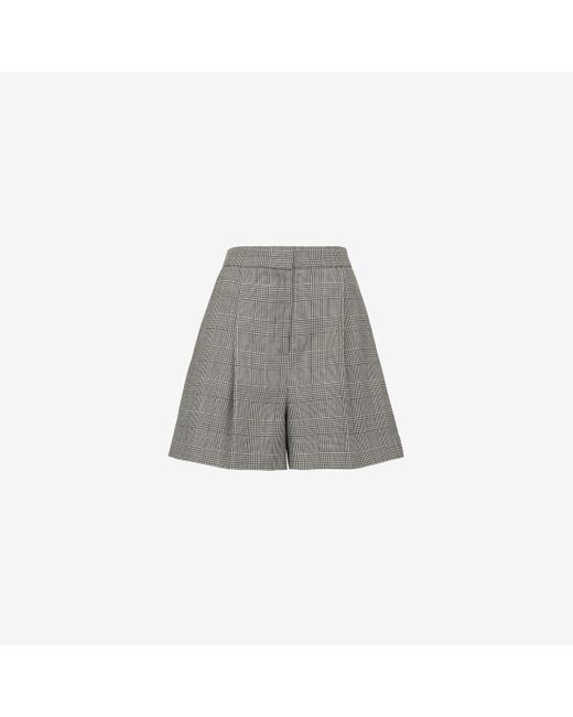 Alexander McQueen Gray Black Prince Of Wales Tailored Shorts
