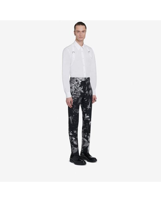 Pantalon cigarette wax flower Alexander McQueen pour homme en coloris Black