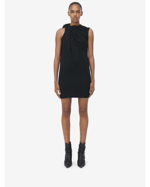 ワンピース Alexander McQueen Knotted detail mini dress McQueen Knot Detail Mini Dress in Black | Lyst