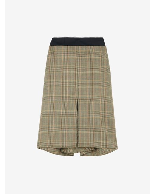McQueen Natural Country Check Kickback Skirt