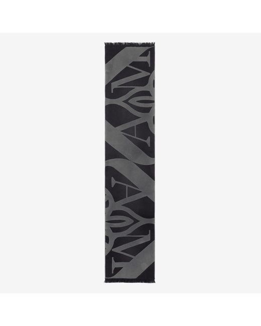 Écharpe à logo seal oversize Alexander McQueen pour homme en coloris Gray