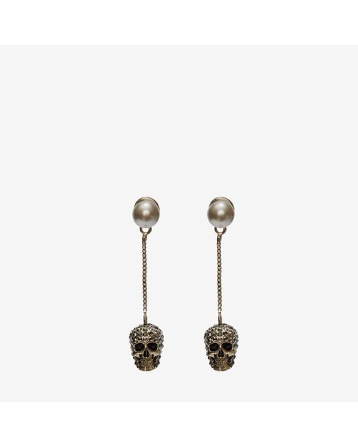 Alexander McQueen Metallic Skull Earrings