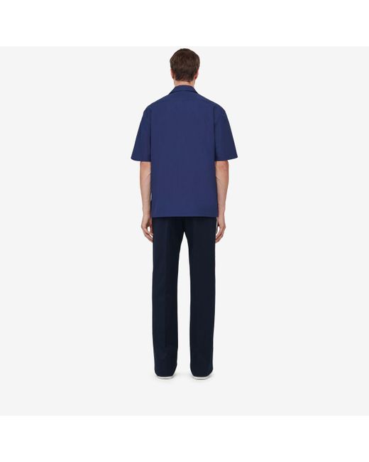 Alexander McQueen Bowlingshirt mit siegellogo in Blue für Herren